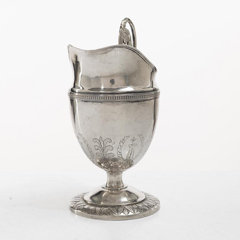 A Swedish early 19th century silver creamer, mark of Carl Petter Lampa, Stockholm 1828.