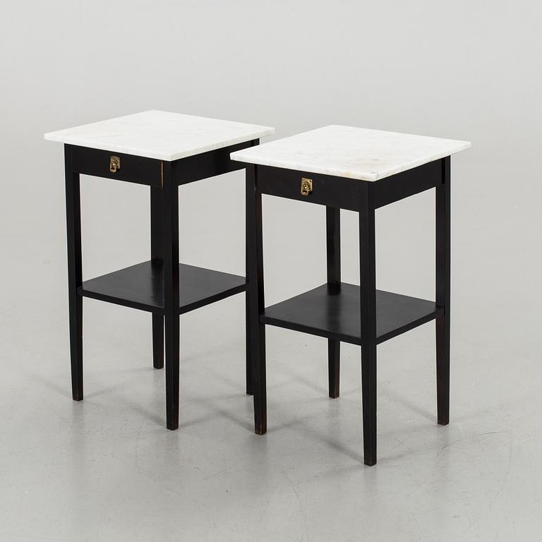 TWO BEDSIDE TABLES.
