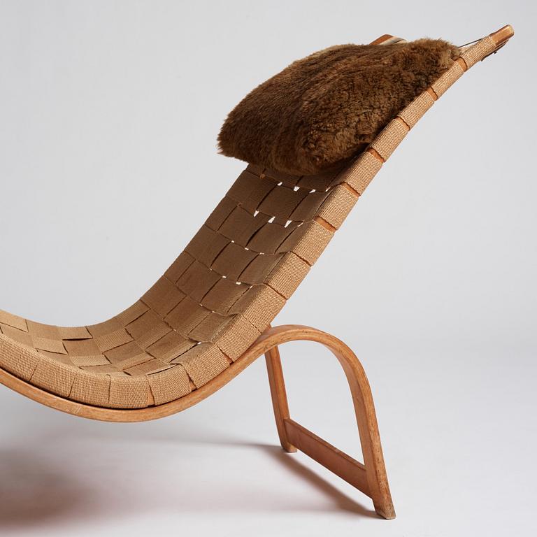 Bruno Mathsson, a birch and beech 'Liggstol nr 36' lounge chair, Firma Karl Mathsson Värnamo Sweden 1941.