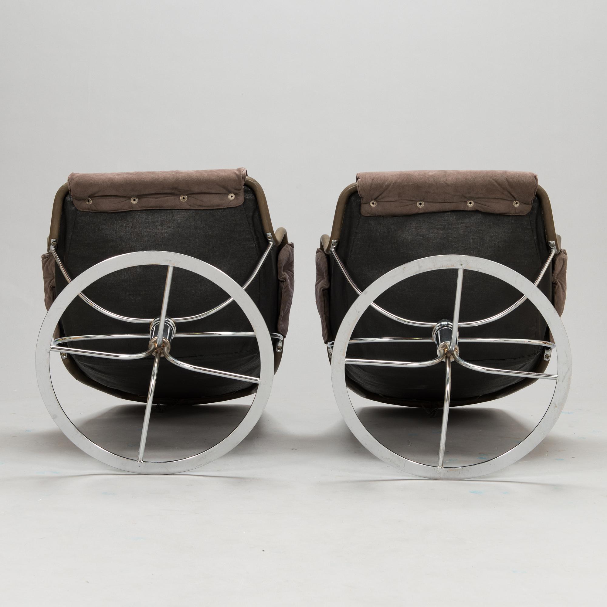 Bruno Mathsson, fåtöljer, ett par, "Jetson", Dux. Formgiven år 1969.