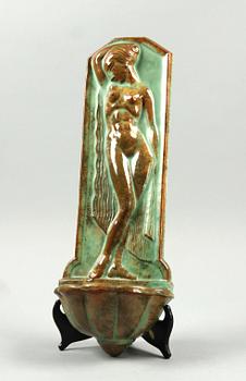 VÄGGRELIEF, stengods, Höganäs, 1920-50.