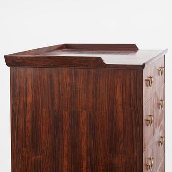 Carl Malmsten, a rare rosewood chest of drawers, Sweden, 1950s.