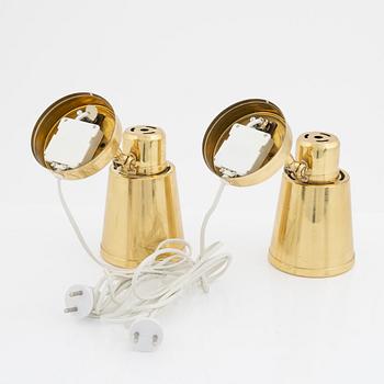 A pair of brass wall lights from Bröderna Johansson Autometall, 1960's.