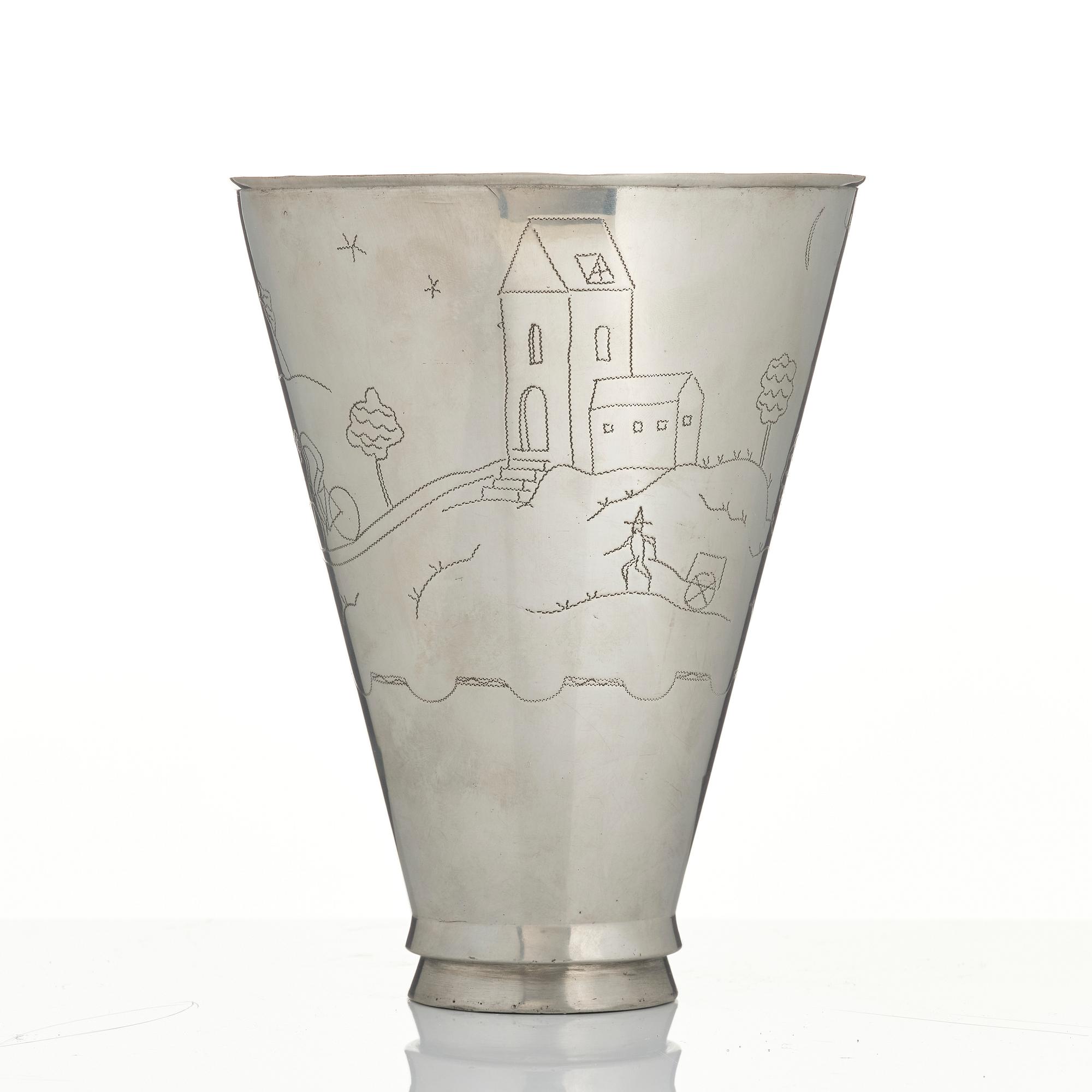 Nils Fougstedt, Vase, Firma Svenskt Tenn, Stockholm, 1925.