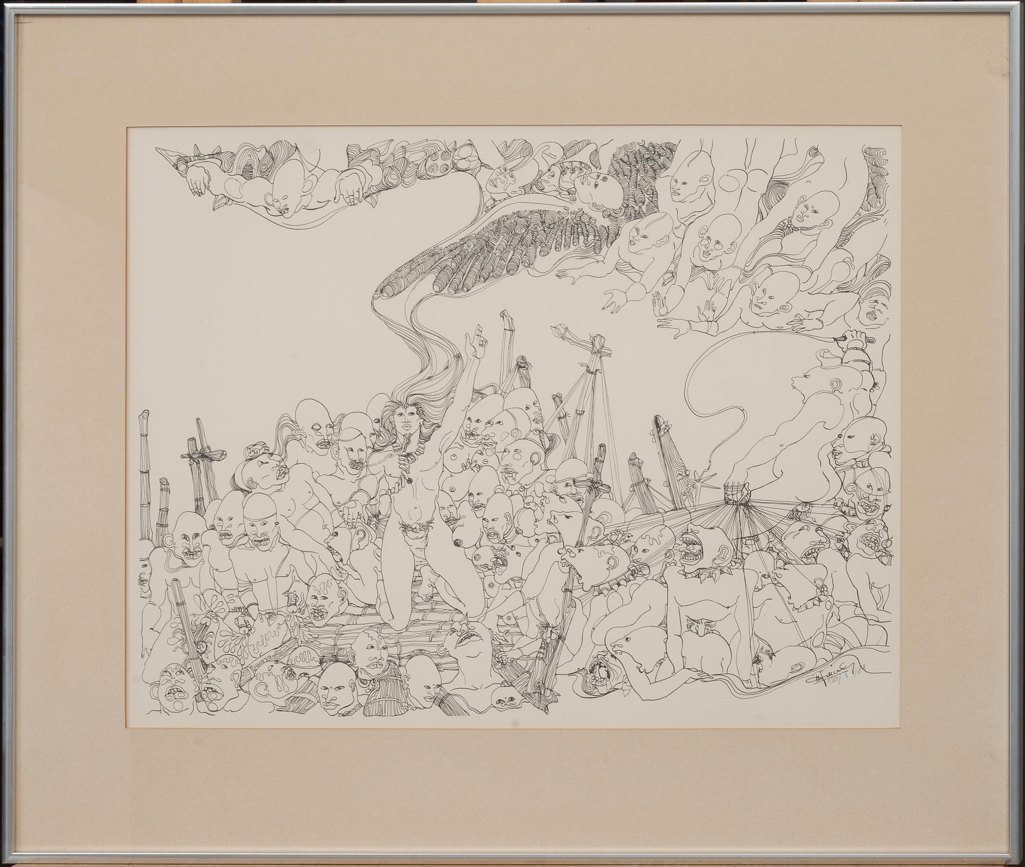 ABELARDO GONZALEZ, litografi, signerad, numrerad och daterad, 1/150 -81.