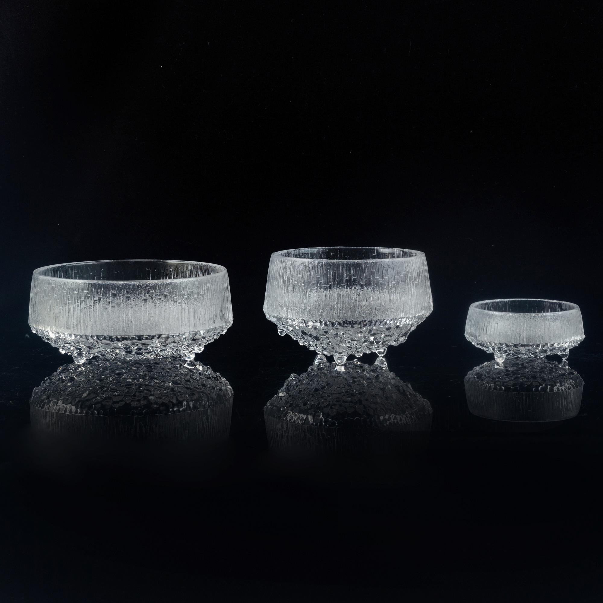 Tapio Wirkkala, glasservis 52 delar, "Ultima Thule", Iittala, Finland, 1900-talets andra hälft.
