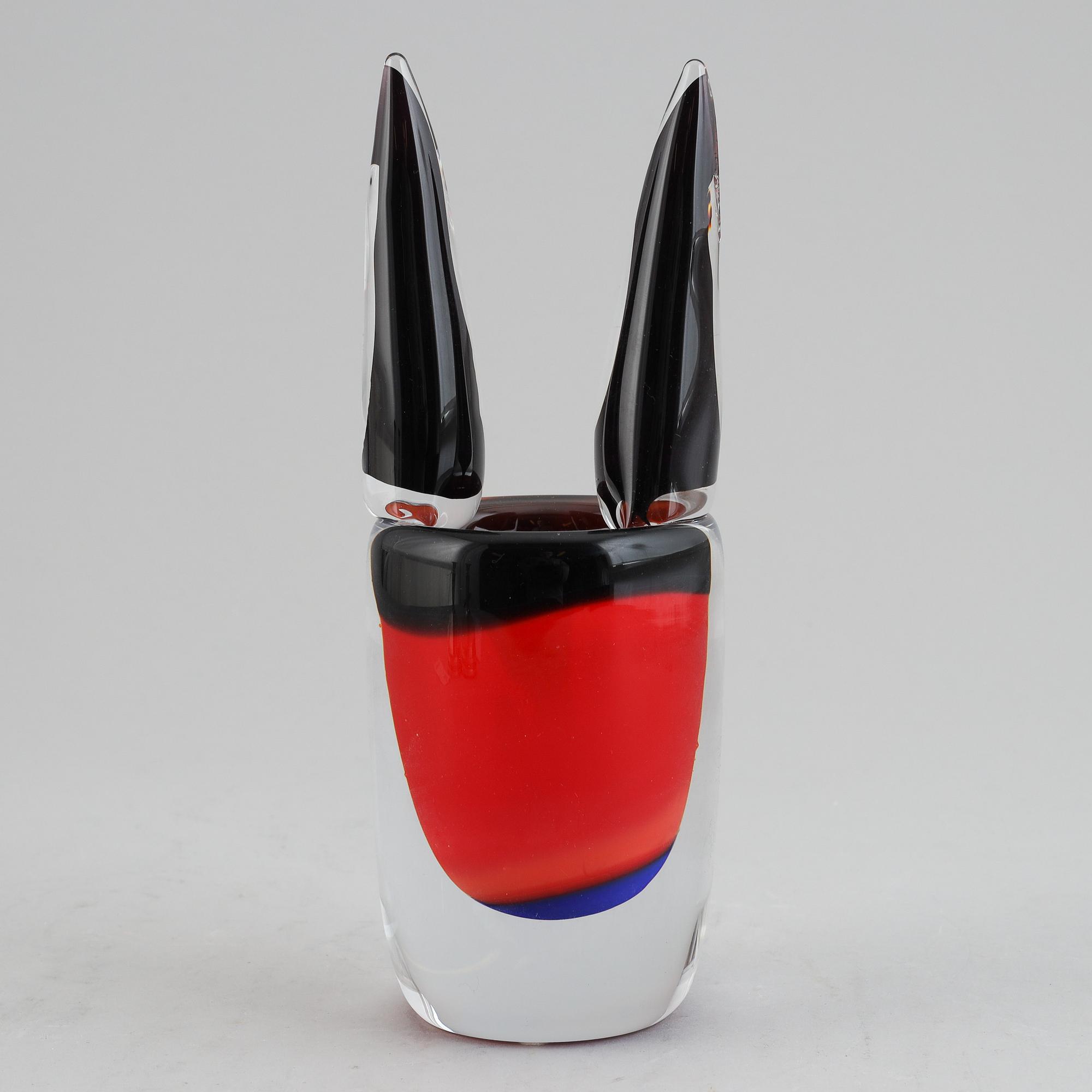 Erik Höglund, a glass sculpture/vase, Strömbergshyttan, 1991.