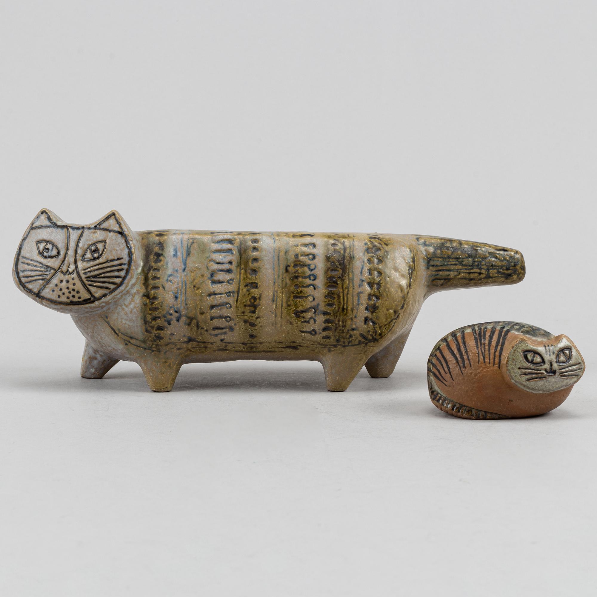 Lisa Larson, two stoneware figurines, Gustavsberg.