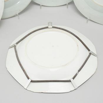 Eight plates, porcelain, China.