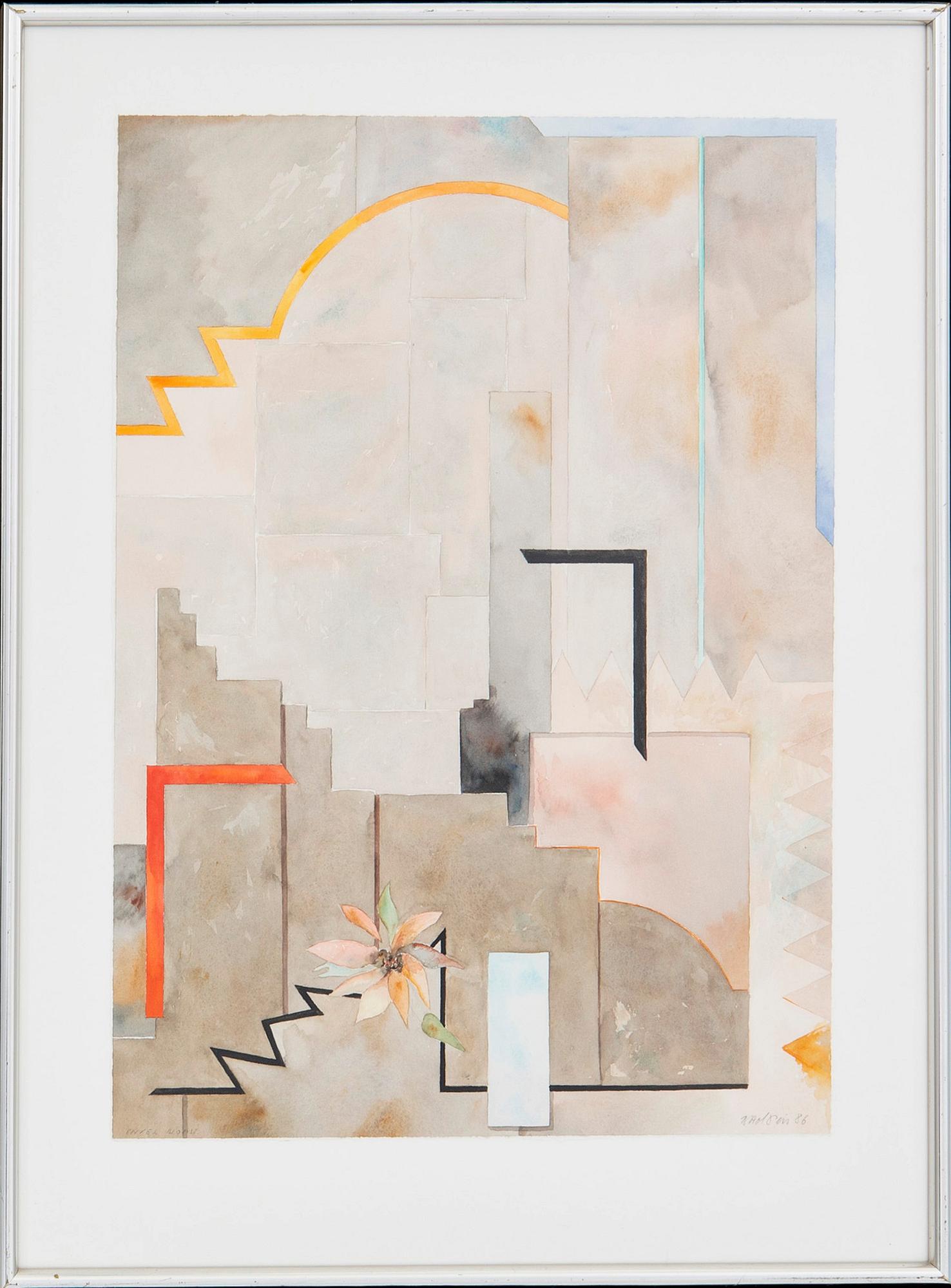 Bent Holstein, watercolour signed and dated 86.