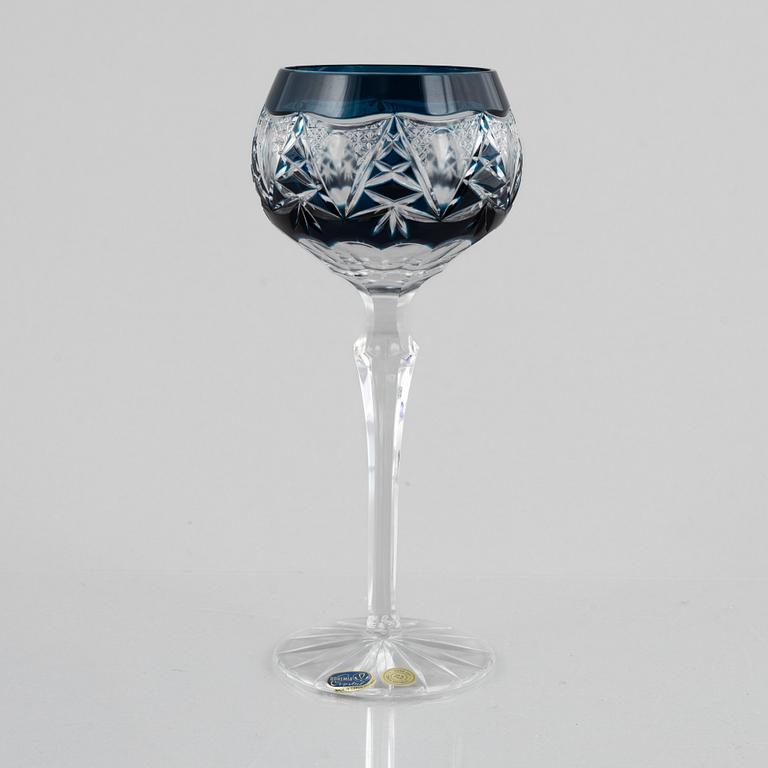 Wine glasses, 12 pcs, Bohemian style, second half of the 20th century.