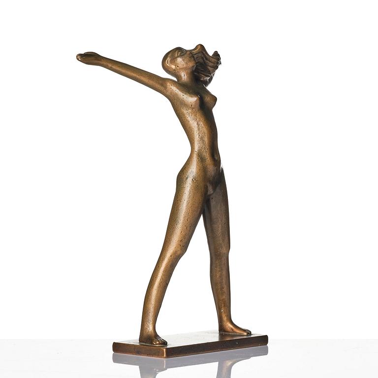 Stig Blomberg, skulptur, "Fritidsflickan", även kallad "Våren", brons, Ystad-Metall.