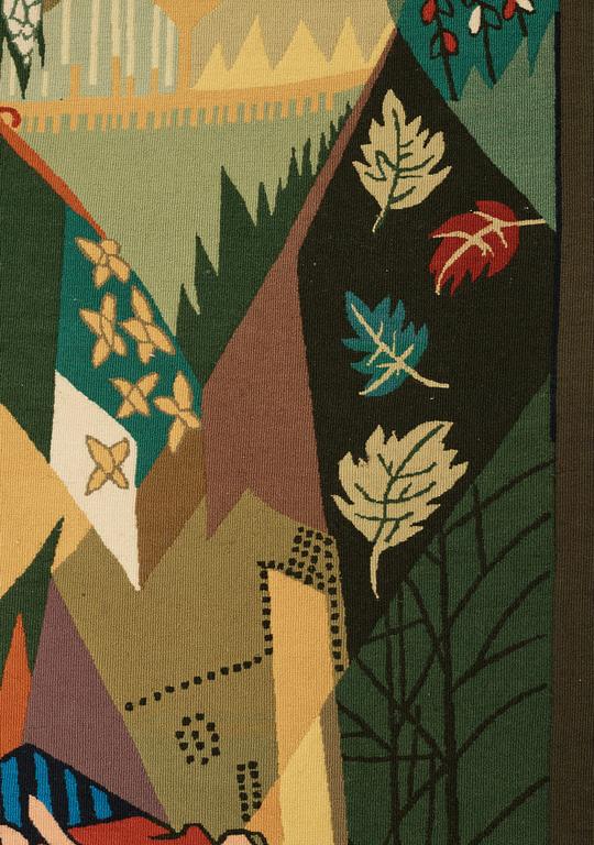 Lars Gynning, A Tapestry, "My Garden", flat weave, ca 193,5-195 x 145-146,5 cm, signed GYNNING MTP.