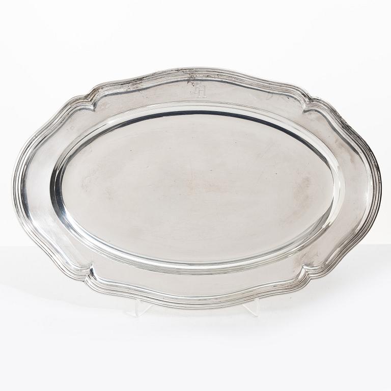 Tray, silver, Germany, 20th century.