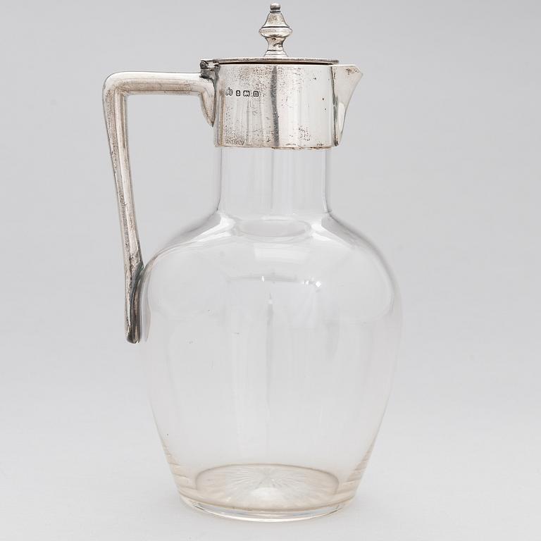 VINKARAFF, sterling silver och glas, Elkington & Co, Birmingham, England 1912.