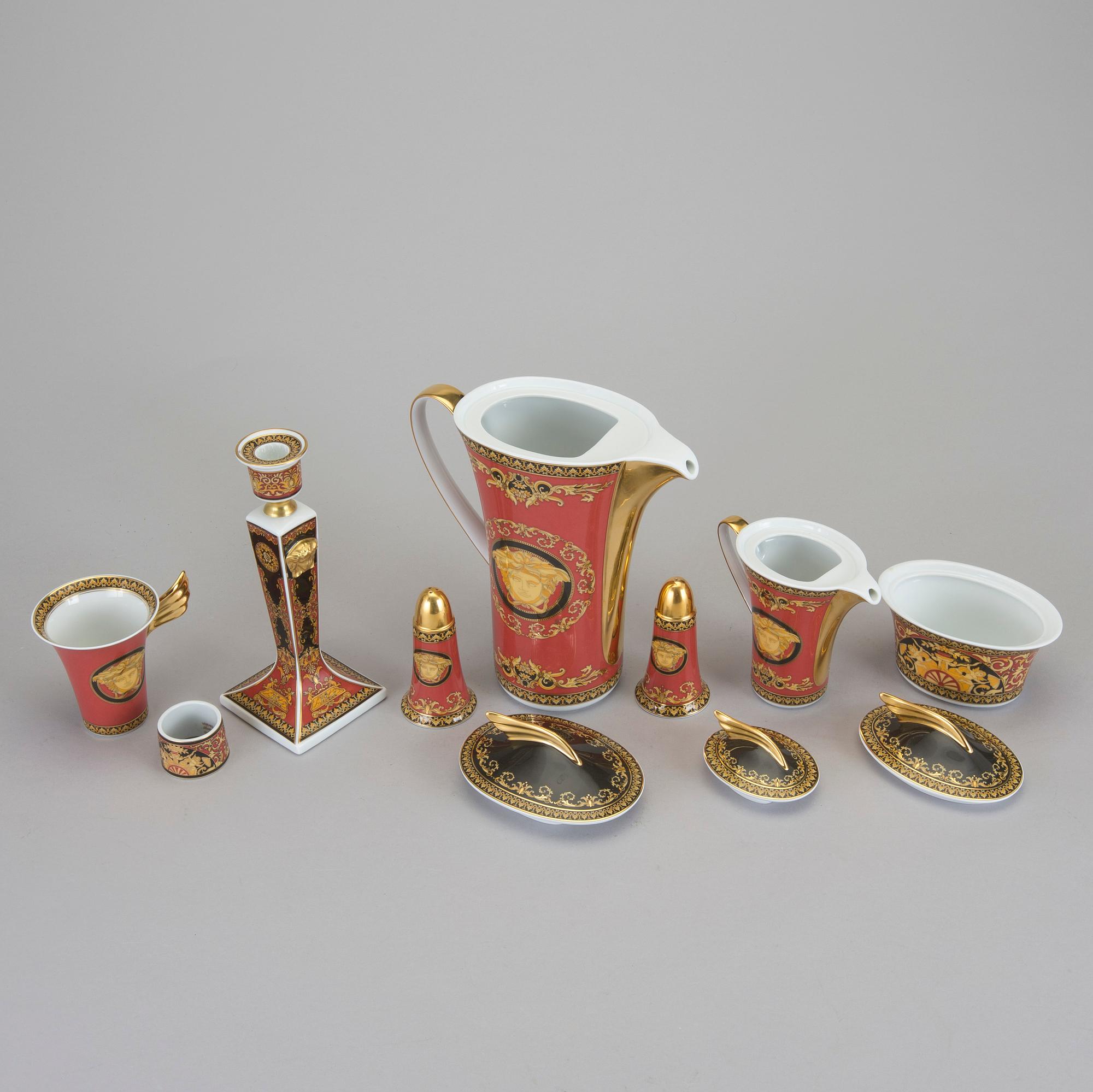 MATSERVIS, porslin, 70 delar, "Medusa", Versace för Rosenthal.