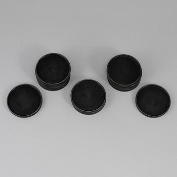 TIDDIT WENDT, coasters, 12 st, isolit och silver, Perstorp, Helsingborg, 1949-55.