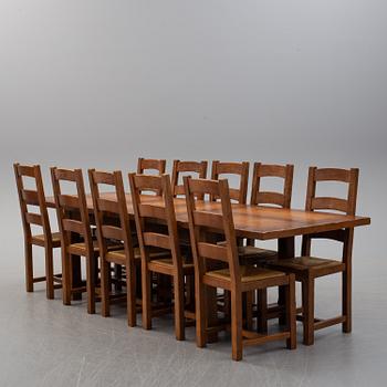 MATGRUPP, 10 stolar + bord,  1980/90-tal.