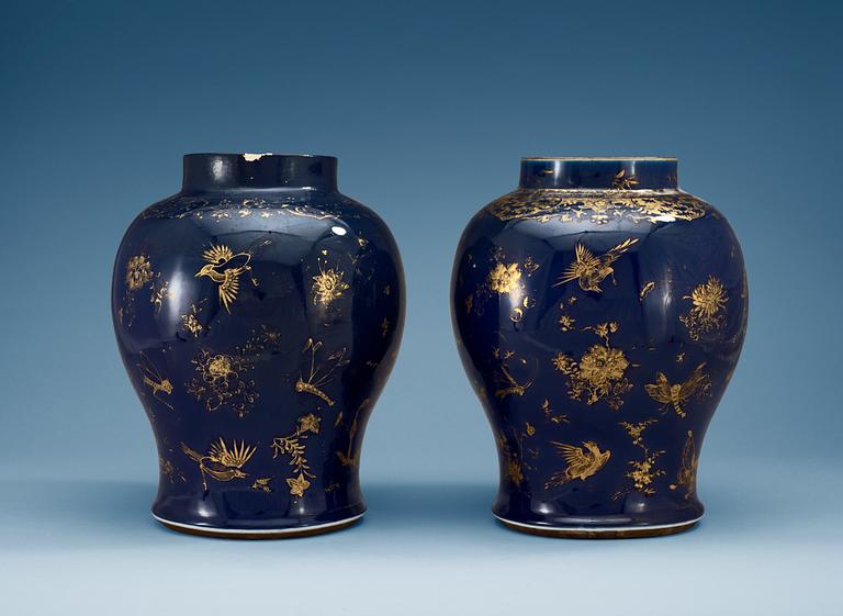 A pair of powder blue jars, Qing dynasty, Qianlong (1736-95).