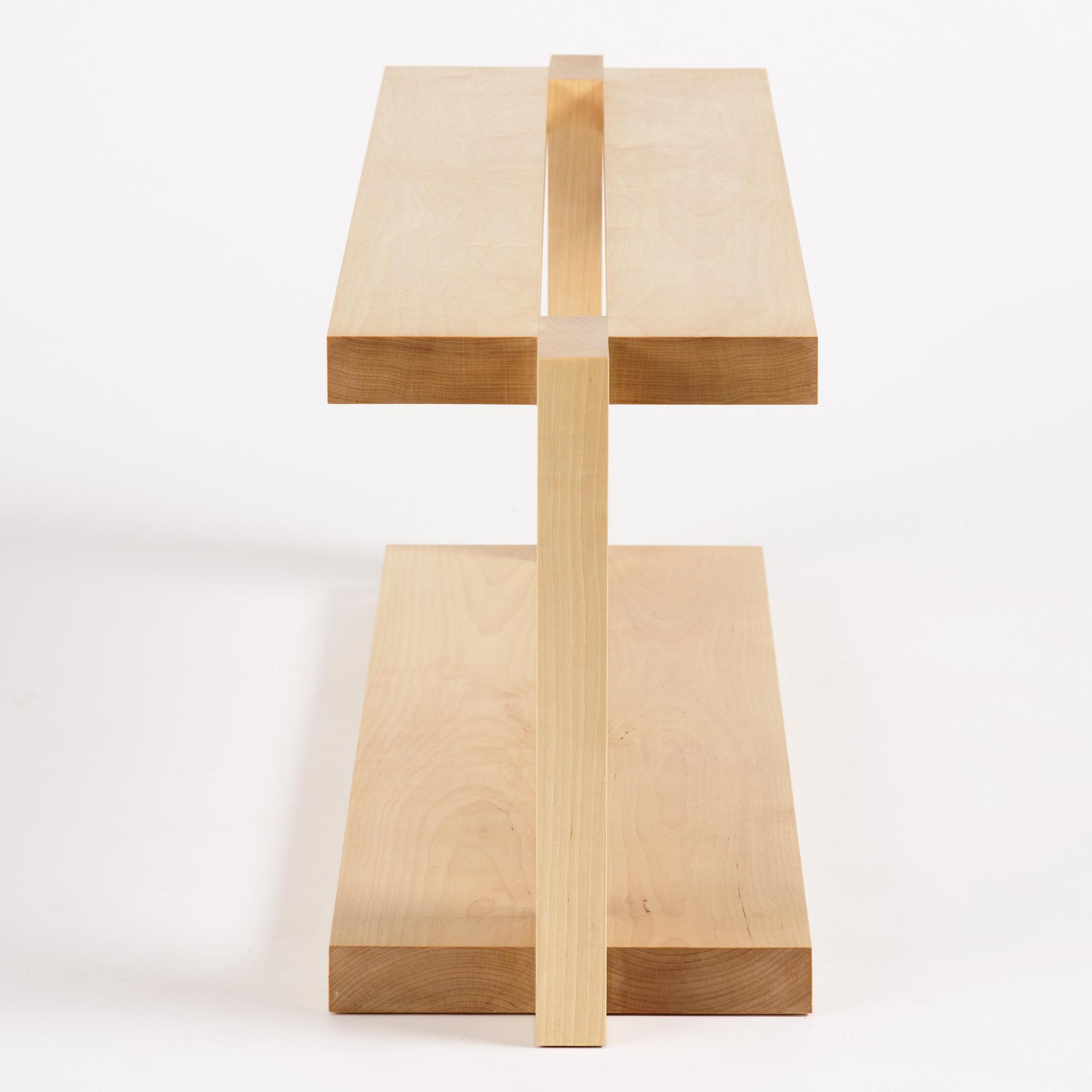 Nick Ross, an "Arrangement #16" coffe table/bench, executed in his studio, Stockholm, 2024.