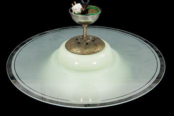 TAKLAMPA, glas 1940-tal. Diam 45 cm.