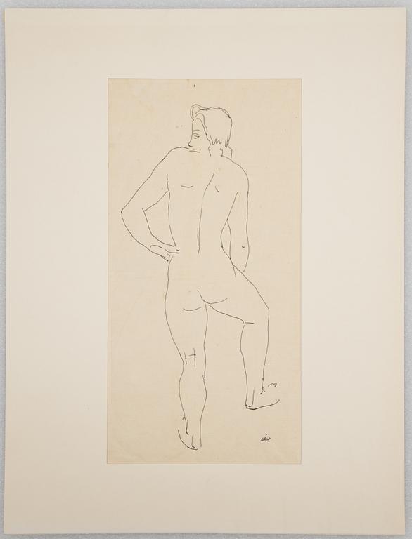 Wilhelm Kåge, modellstudier, tre stycken, signerade, 1930-40-tal.