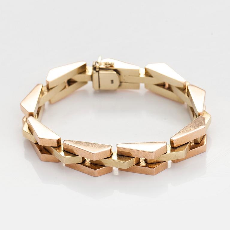 Armband, 14K tvåfärgers guld.
