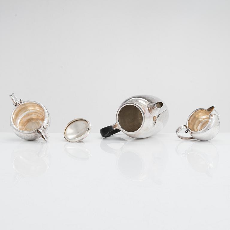 A Cohr three-piece sterling coffee set, Denmark, mid-20th century.