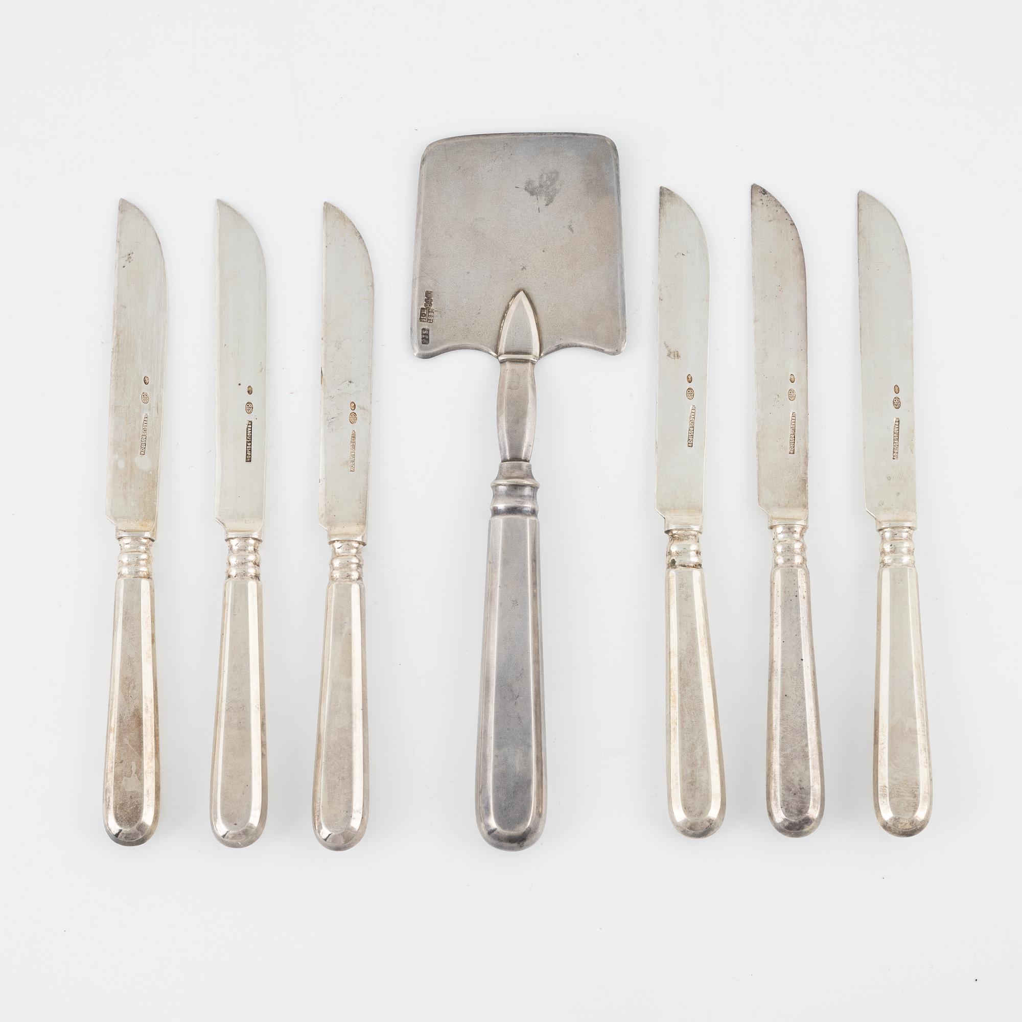 7 silver cutlery pieces, including H.Raadus & P.Osipov, Estonia, 1922-1939.