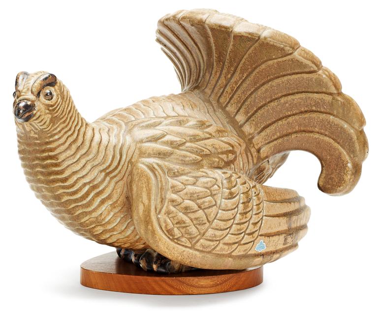 A Gunnar Nylund stoneware figure of a grouse, Rörstrand.