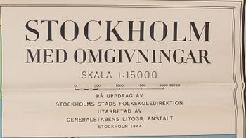 SKOLPLANSCH/KARTA, Stockholm, 1944.