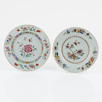 Two famille rose dishes, Qing dynasty, Qianlong (1736-95).