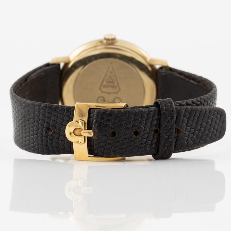 Omega, wristwatch, 14K gold, 33 mm.
