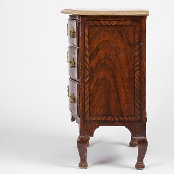 A Swedish late baroque faux bois commode, mid 18th century.