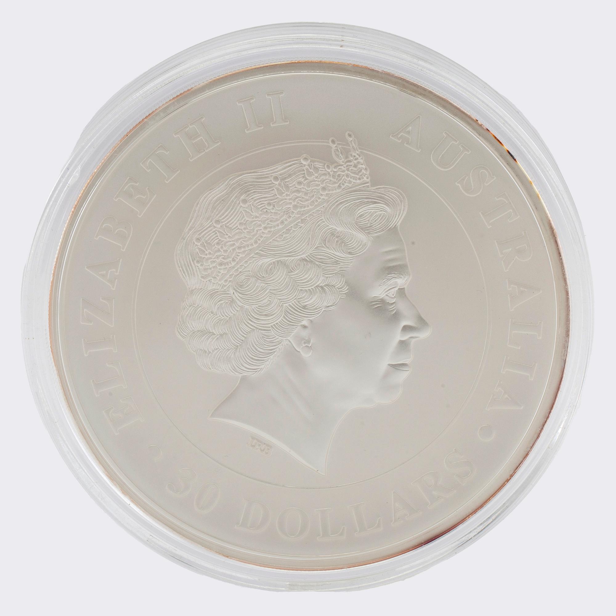 Mynt 999 silver 1kg "Australian Koala" 30 dollar, Elisabeth II 2011.