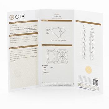 Necklace 18K white gold with a faceted diamond, accompanied by GIA report.