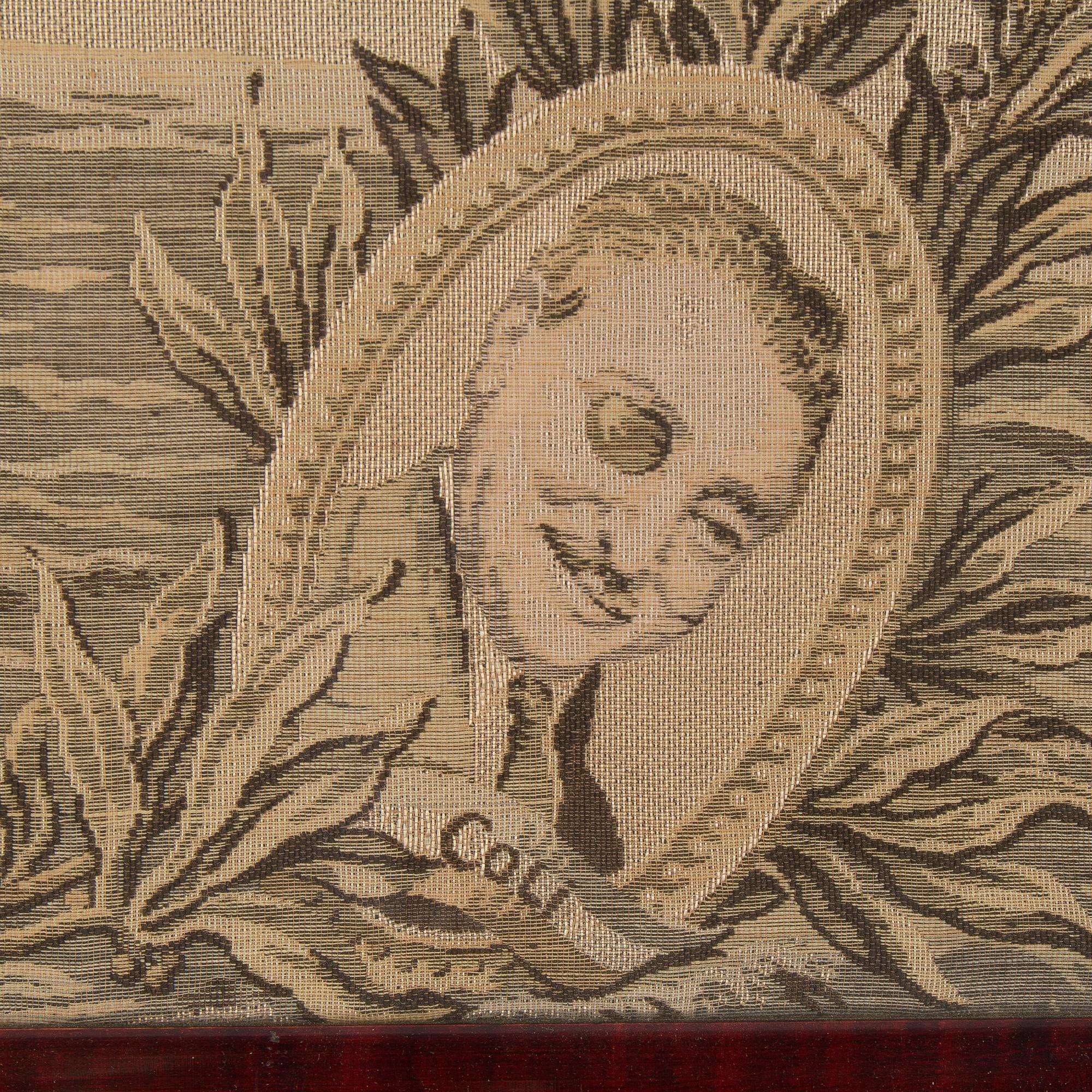 LINDBERGH SPIRIT OF ST. LOUIS LARGE TAPESTRY, France, 1930/40s.