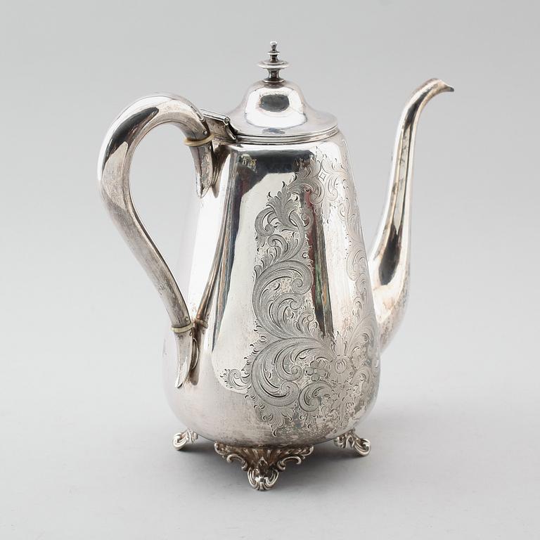 KAFFEKANNA, silver, Kjellberg, 1878. Vikt ca 640 g.