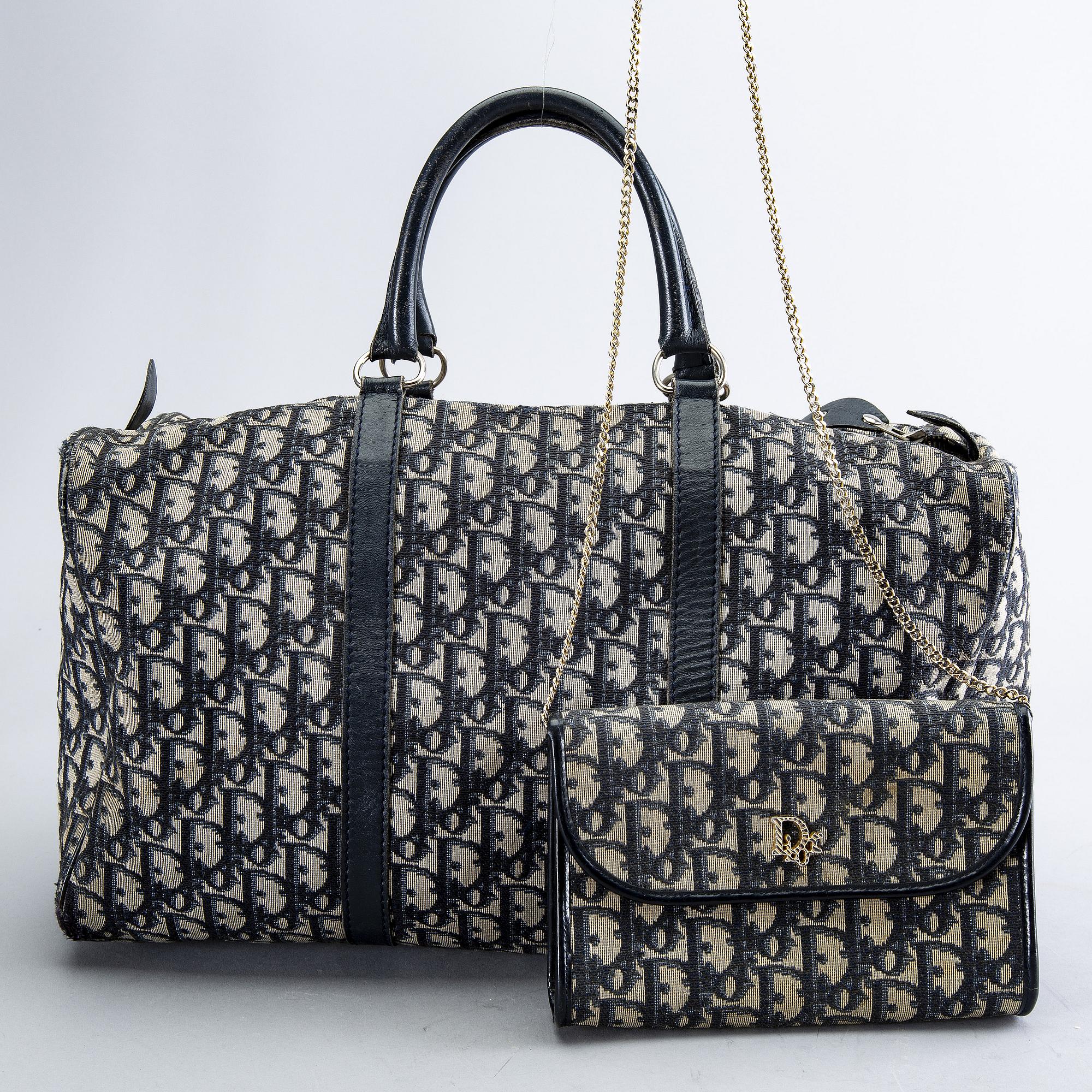 Christian Dior, two canvas handbags.