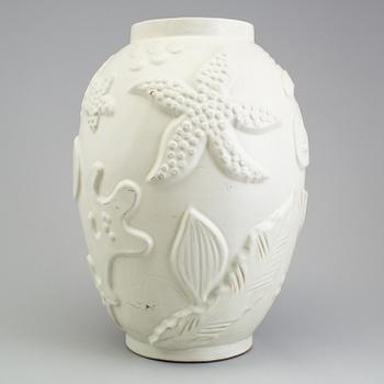 An earthenware floor vase designed by Anna - Lisa Thomson for Uppsala Ekeby, 1940's.