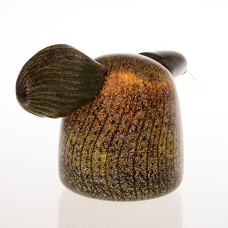 OIVA TOIKKA, GLASFÅGEL, 'Haikara-emo', signerad O. Toikka, Nuutajärvi, 1990-tal.