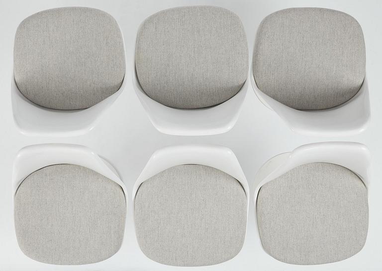 Eero Saarinen, a set of six "Tulip" chairs, Knoll Studio, 2010.