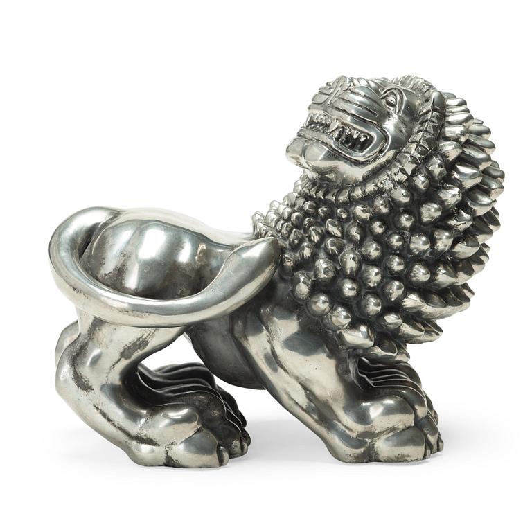 Anna Petrus, An Anna Petrus pewter sculpture of a lion for Svenskt Tenn, Stockholm 1972.