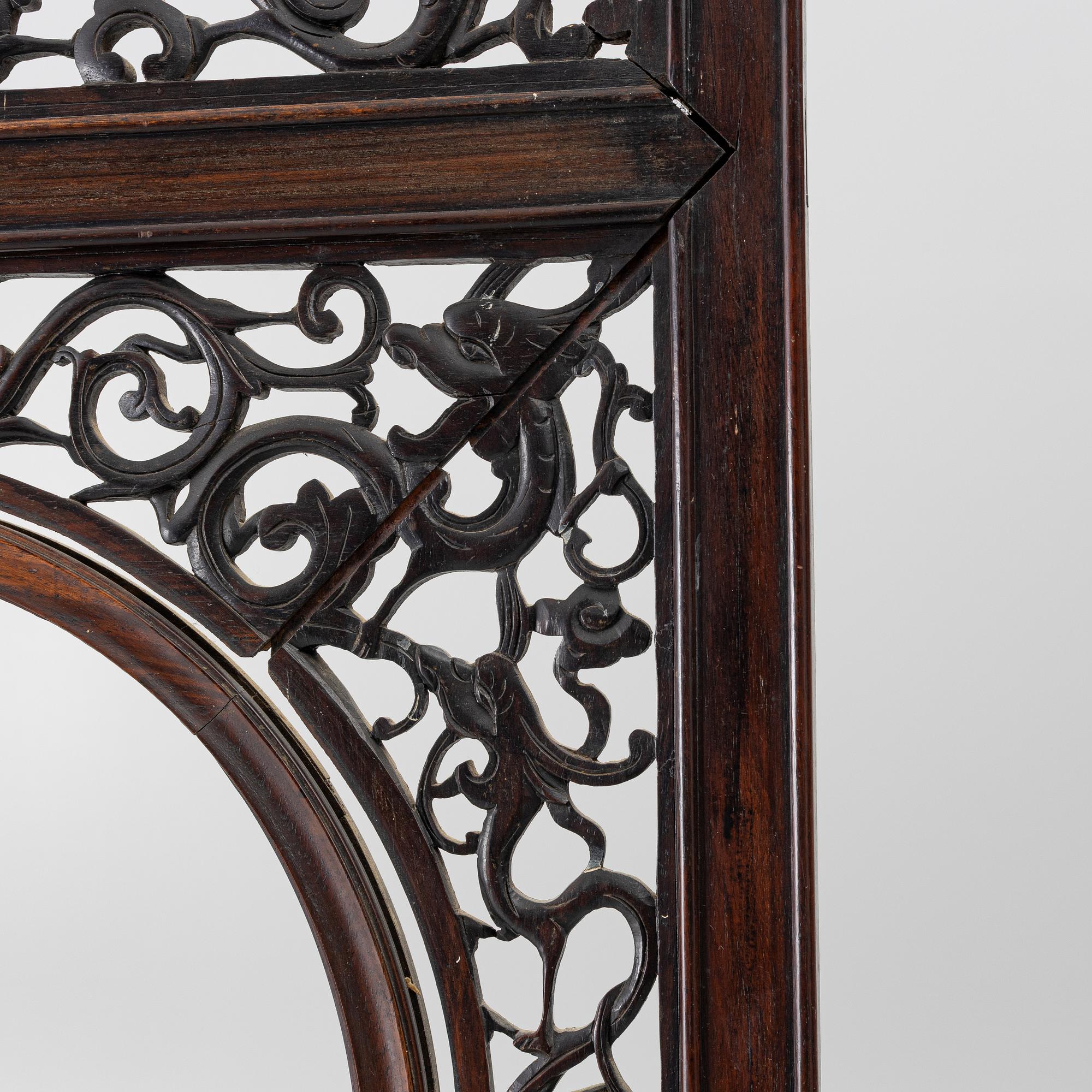 A pair of hardwood panels, China, 20th century.