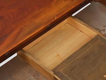 A Gustavian 'concertina action' mahogany games table by Georg Haupt (master in Stockholm 1770-84).