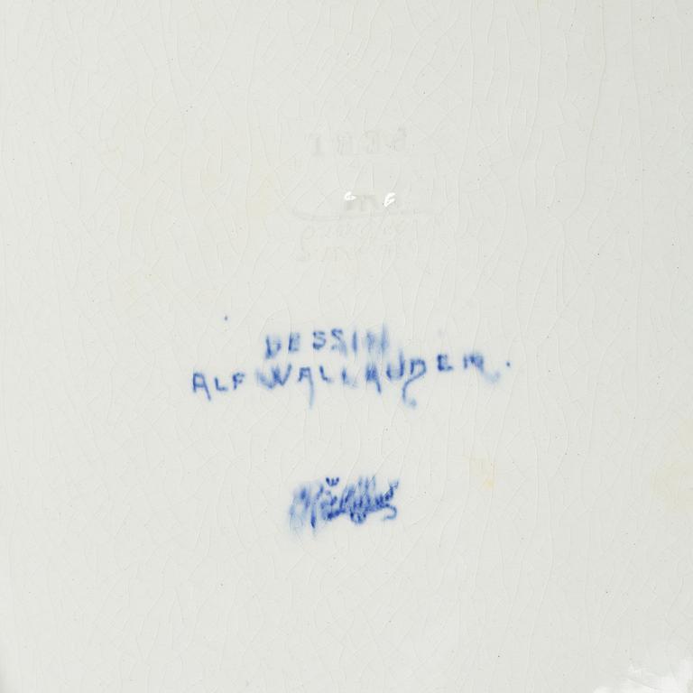 Alf Wallander, fish plates, 2 pcs, stoneware, Rörstrand, circa 1900.