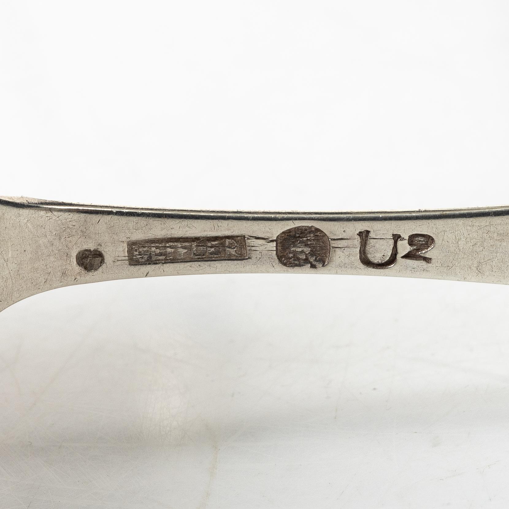 Matskedar, silver, 11 st, äldre modeller, 1789-1848.