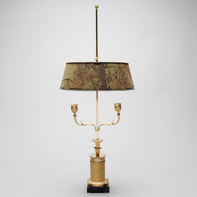 BOUILOTTELAMPA, mässing, empirestil, 1800/1900.