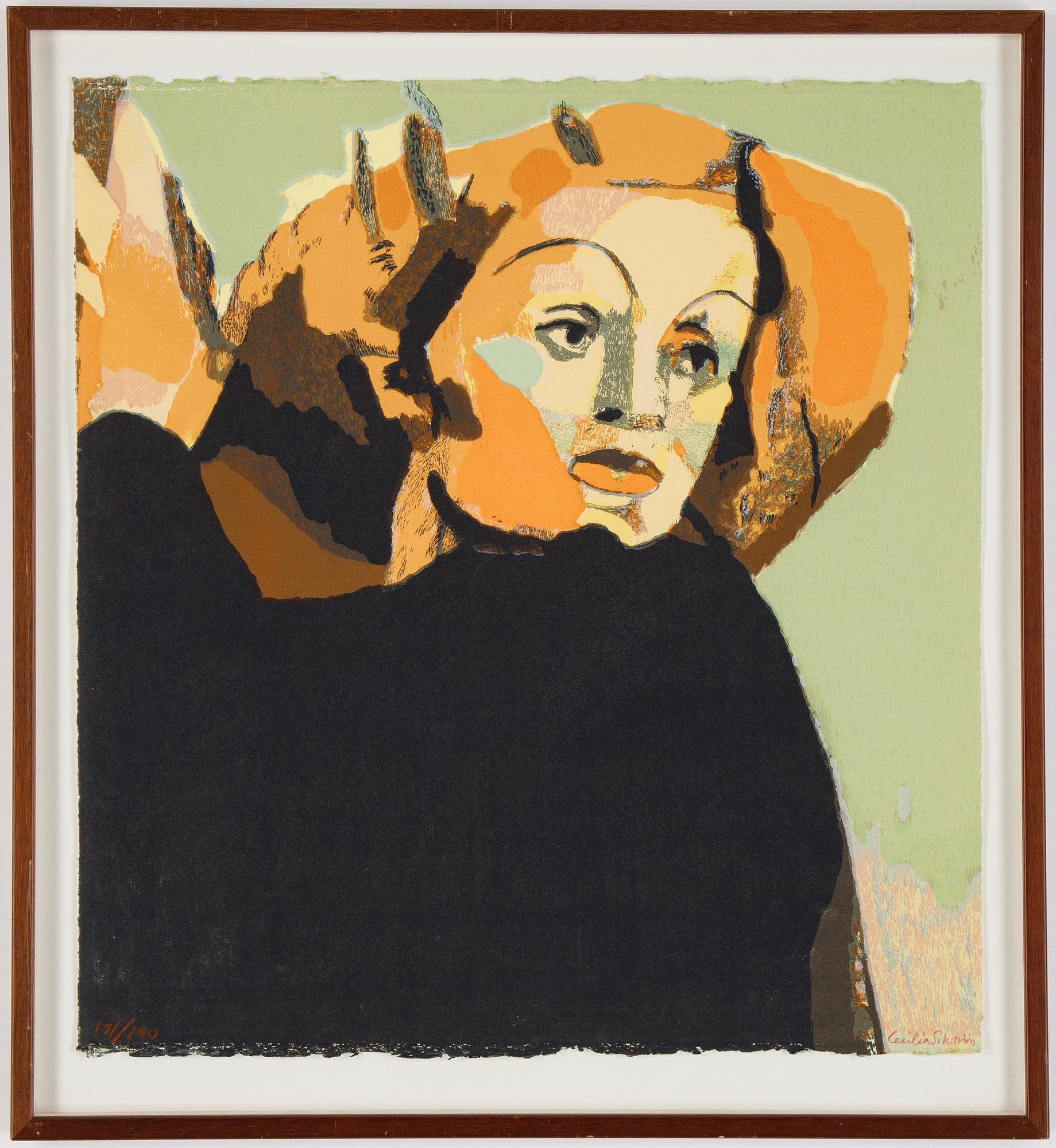 Cecilia Sikström, lithograph in colours, signed 17/180.