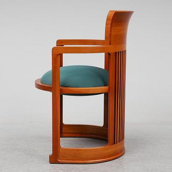 FRANK LLOYD WRIGHT, ARMCHAIR,  model no 606 "Barrel Chair", Cassina 1980-tal.